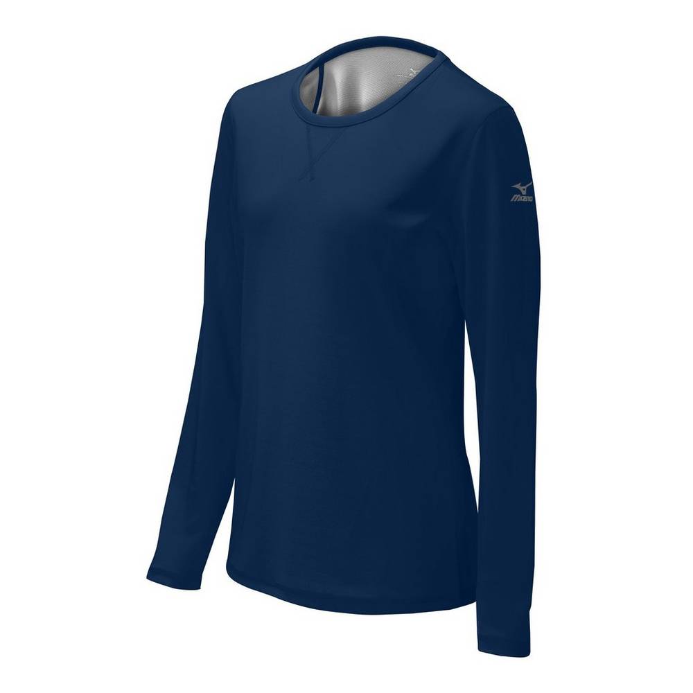 Sudaderas Mizuno Core Dual Hybrid Mujer Azul Marino/Gris España QZFV-61759